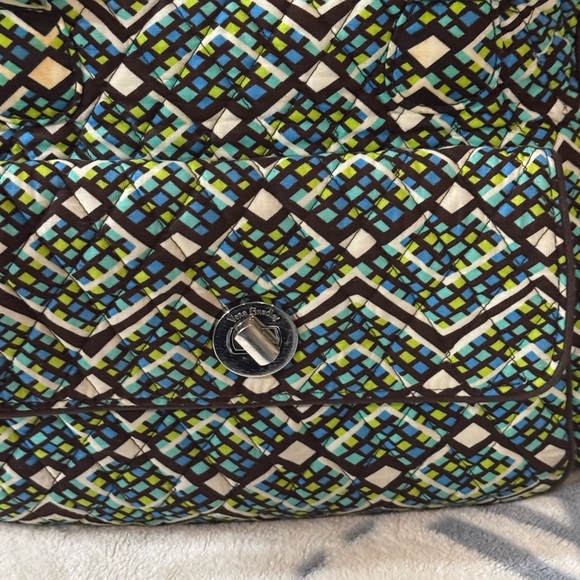 Vera Bradley Geometric Blue and Green Backpack great condition - Picture 2 of 4